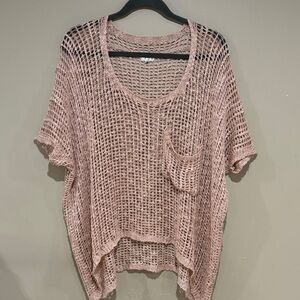 POL oversized crochet knit sweater
